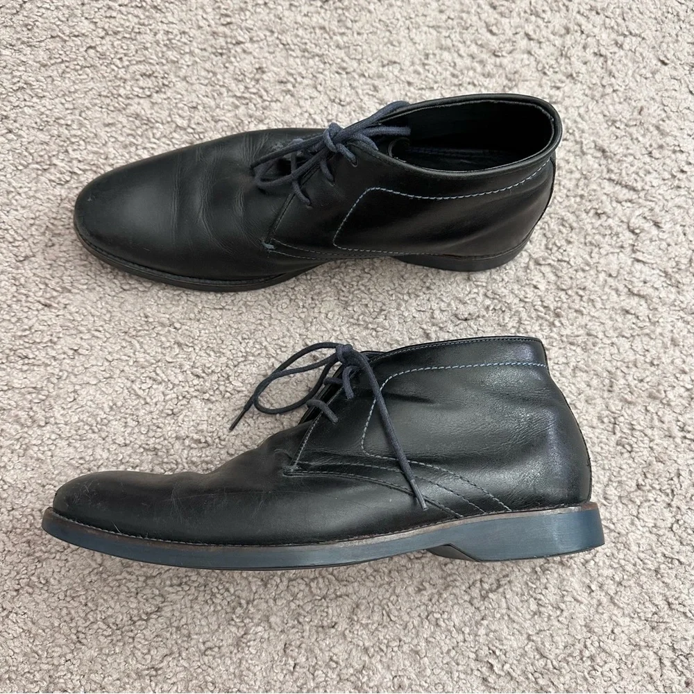 Donald J. Pliner Black Leather Chukka Boots Mens 10